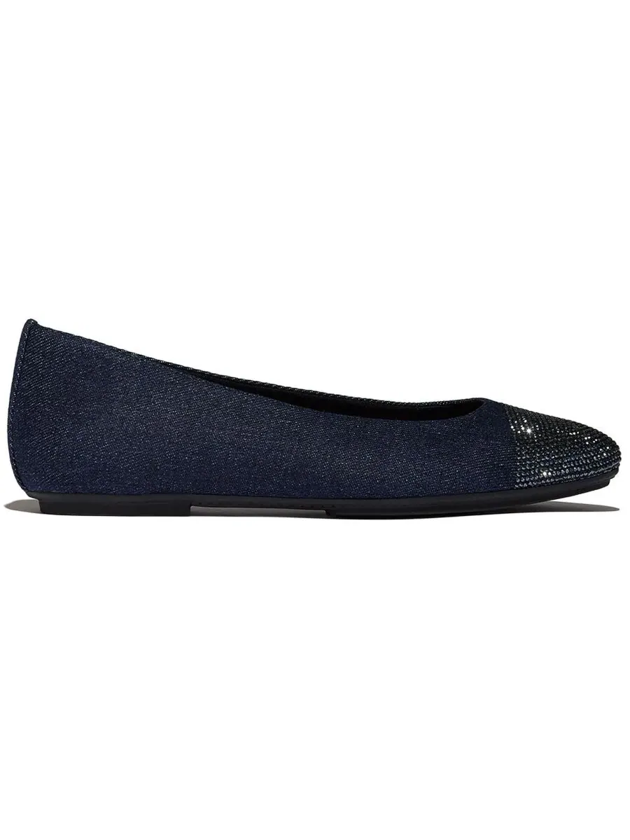 Женские джинсовые балетки Delicato Crystal Cap-Toe FitFlop — изображение 2 из 7, темный джинсовый синий