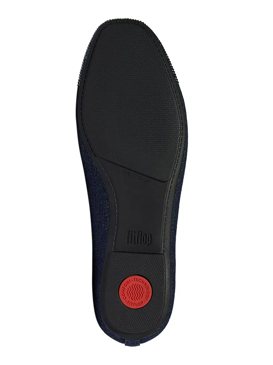 Женские джинсовые балетки Delicato Crystal Cap-Toe FitFlop — изображение 4 из 7, темный джинсовый синий