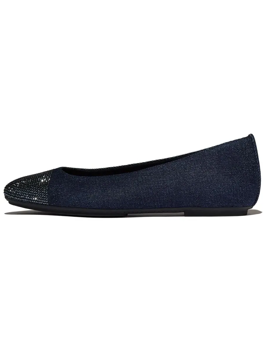 Женские джинсовые балетки Delicato Crystal Cap-Toe FitFlop — изображение 6 из 7, темный джинсовый синий