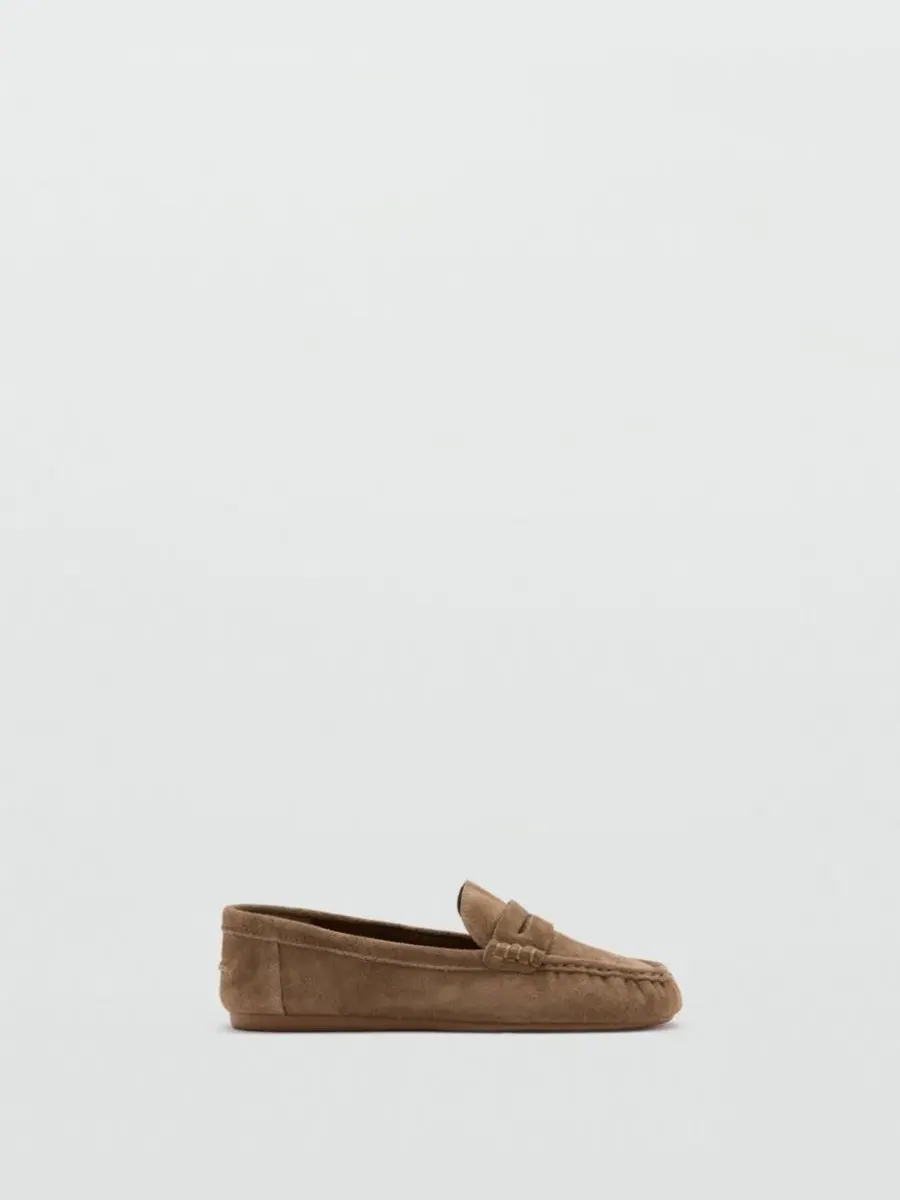 Женские лоферы из замши с мысом, модель Penny Loafers MANGO