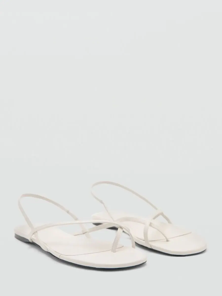 Сандалии с перекрестными ремешками Criss-Cross Straps MANGO — изображение 2 из 5, экру
