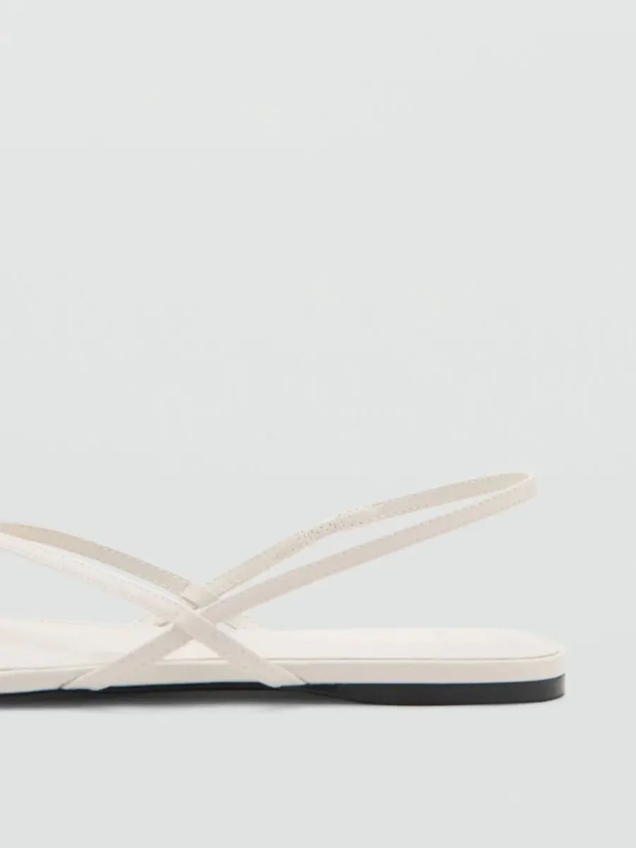 Сандалии с перекрестными ремешками Criss-Cross Straps MANGO — изображение 4 из 5, экру