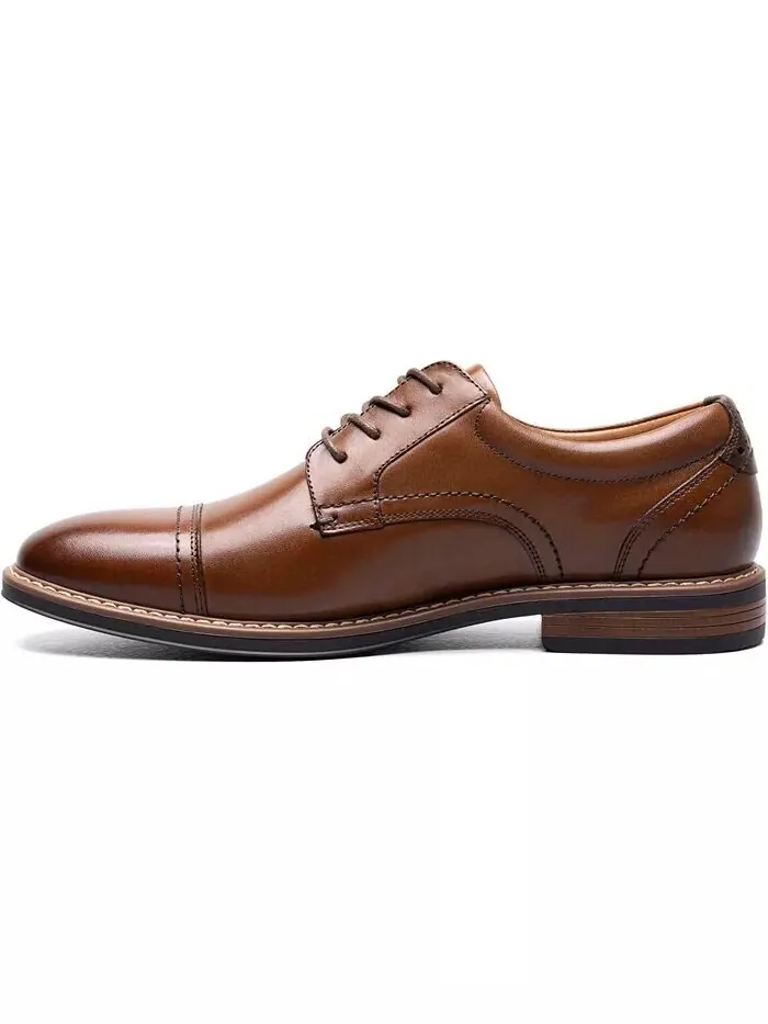 Мужские оксфорды Centro Flex Cap Toe Nunn Bush — изображение 7 из 8, коричневый