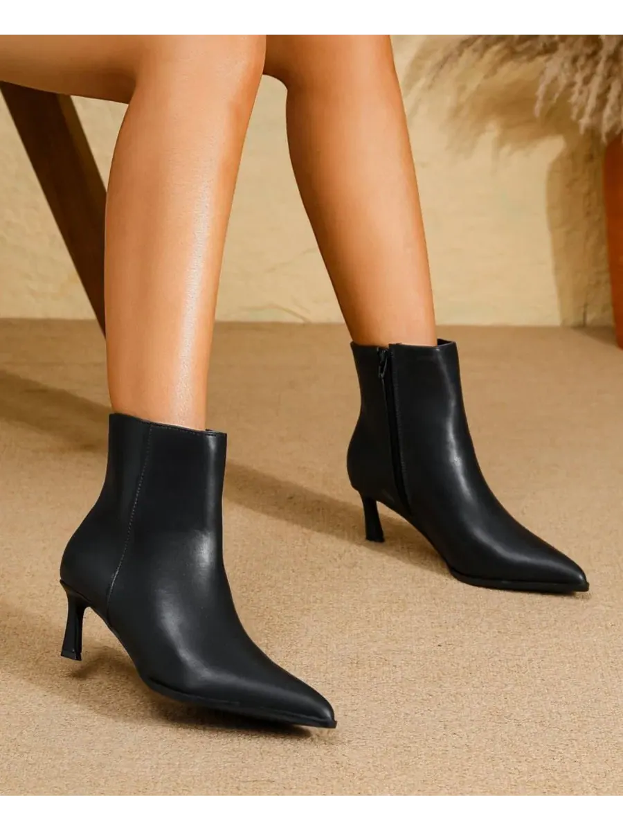 Ботинки женские Adina Pointed Toe Kitten Heel Ankle Black BERNESS — изображение 6 из 7, черный