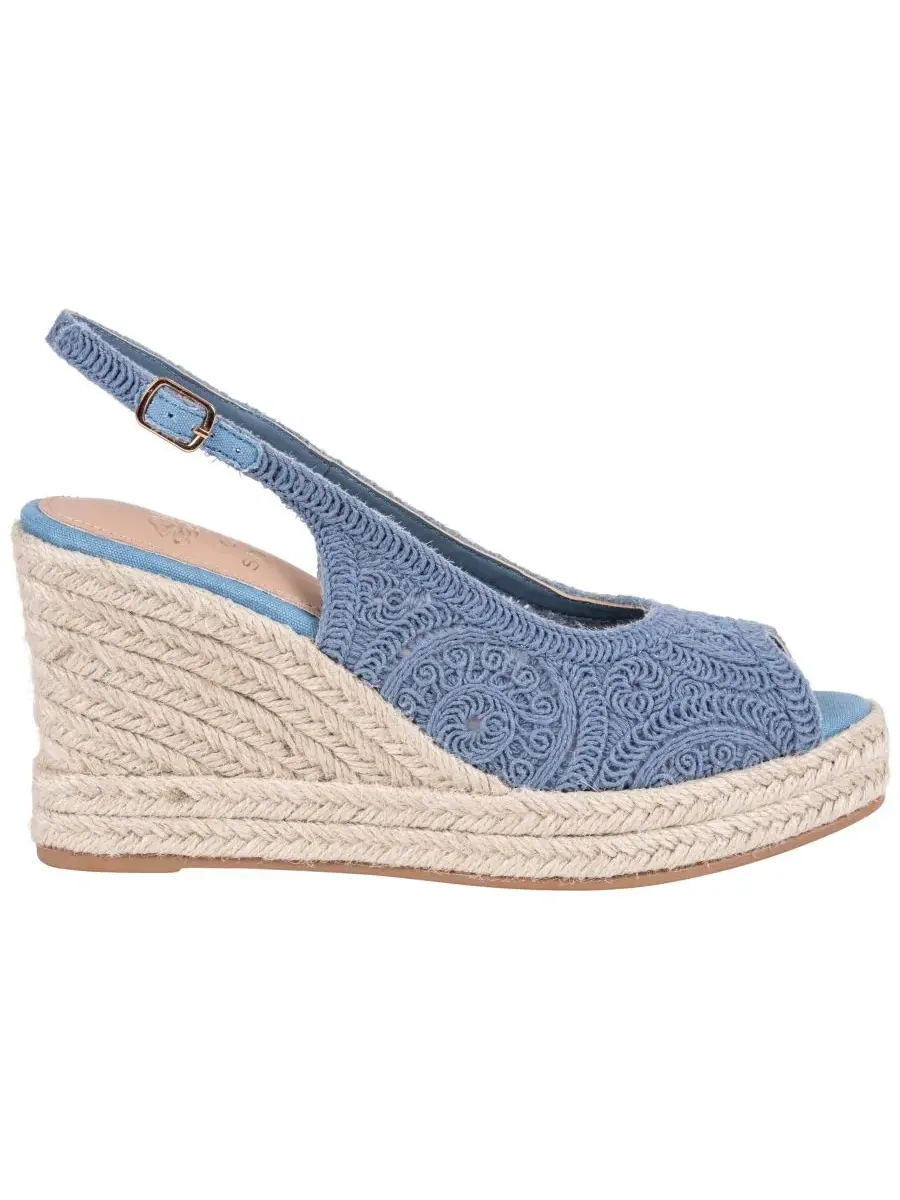 Босоножки-эспадрильи на танкетке Bowery Crochet GC Shoes — изображение 2 из 5, синий