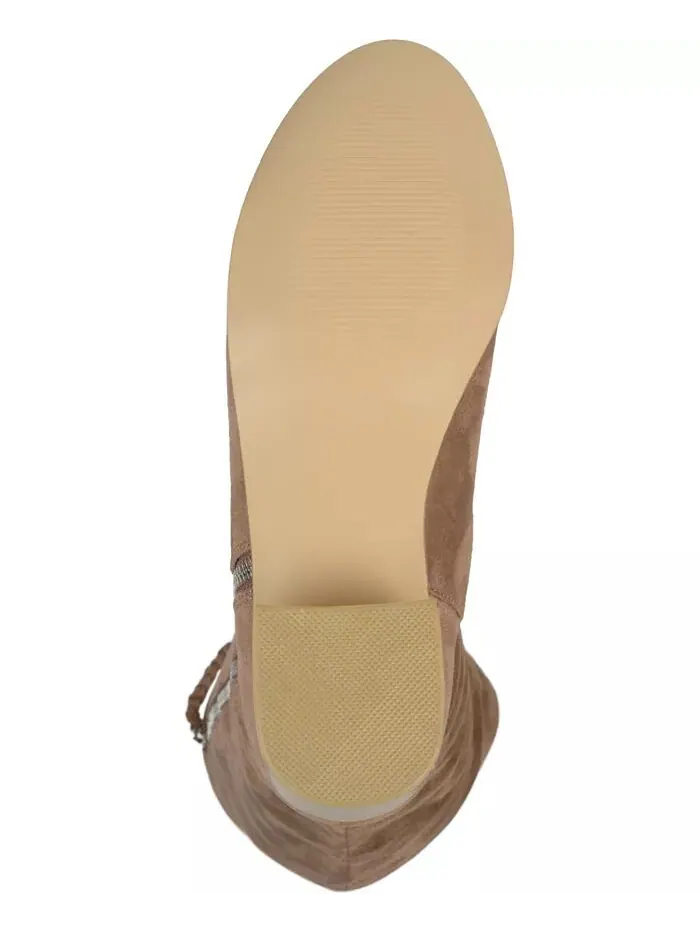 Женские сапоги Sanora Wide Calf Stacked Heel Mid Shaft Journee Collection — изображение 11 из 12, коричневый