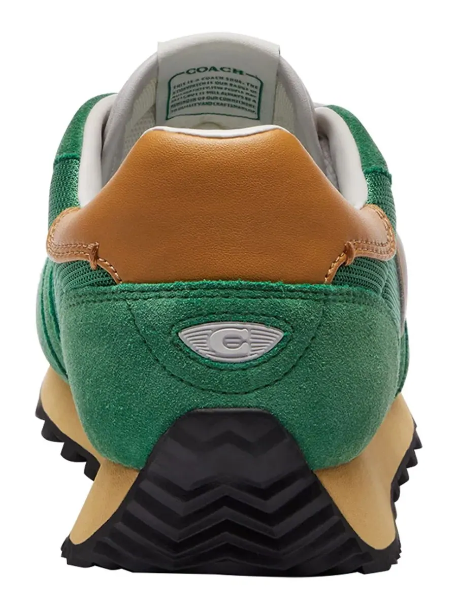 Кроссовки женские ретро-беговые с принтом, модель Retro Essential COACH — изображение 3 из 5, зеленый