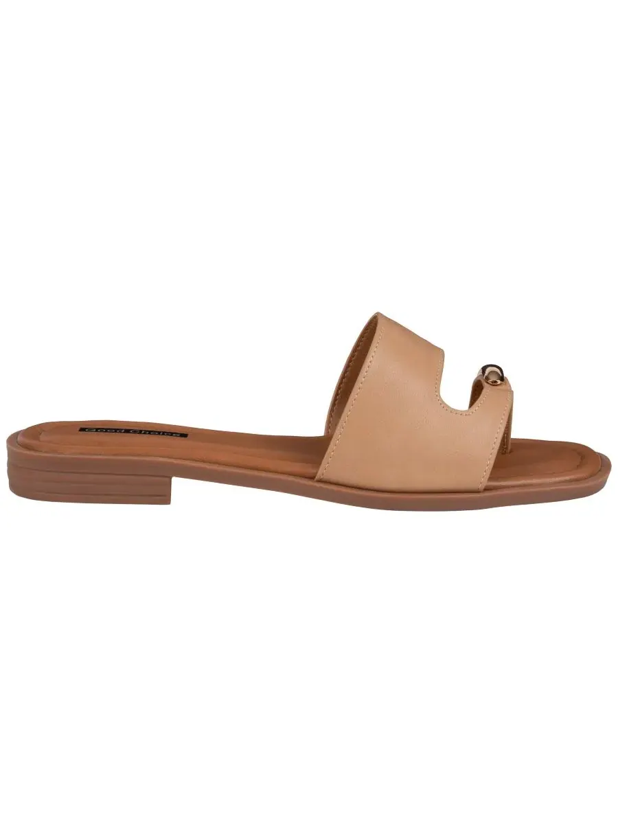 Женские сандалии-слайды Halie Toe Ring Slide GC Shoes — изображение 2 из 5, бежевый