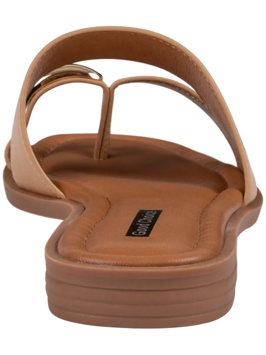 Женские сандалии-слайды Halie Toe Ring Slide GC Shoes — изображение 3 из 5, бежевый