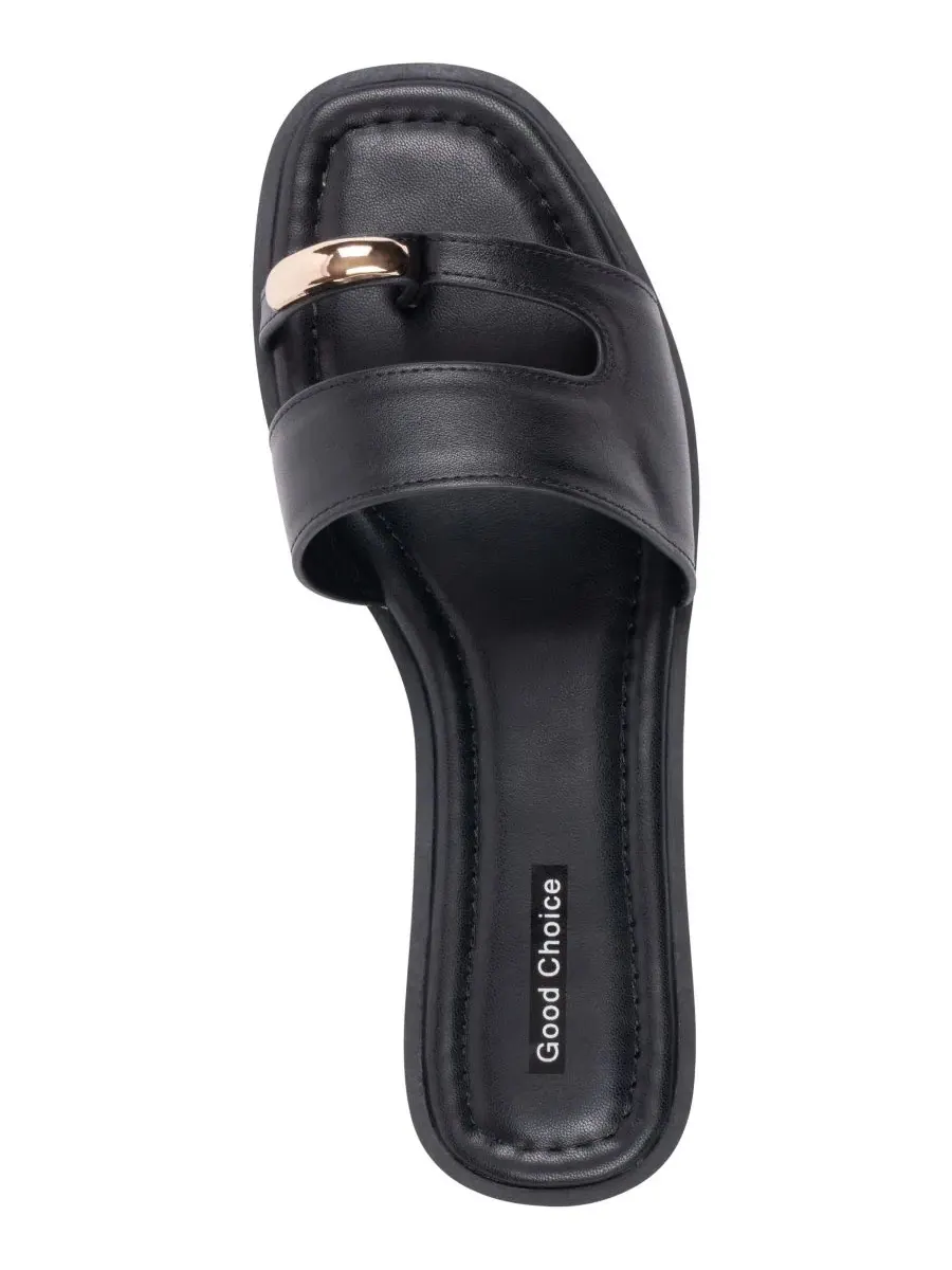 Женские босоножки-слайды с кольцом Halie GC Shoes — изображение 4 из 5, черный