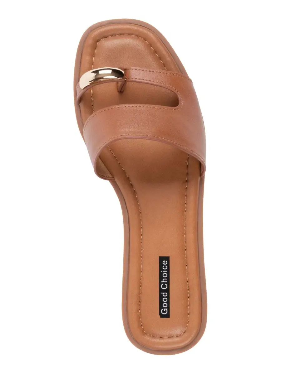 Сандалии-слайды с кольцом Halie GC Shoes — изображение 4 из 5, коричневый