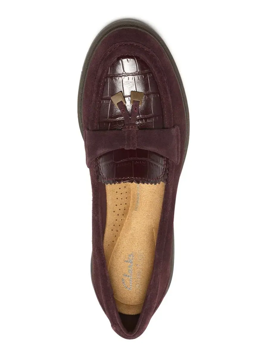 Женские лоферы-слипоны Westlynn Bella Clarks — изображение 4 из 6, бордовый
