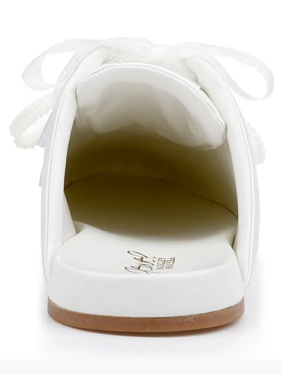 Женские слипоны-мюли Priscila Jewel Badgley Mischka, айвори satin — изображение 3 из 5, слоновая кость