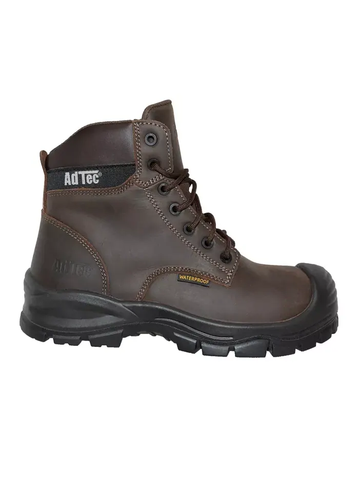 Мужские рабочие ботинки 6" Waterproof Composite Toe коричневые AdTec — изображение 2 из 7, коричневый