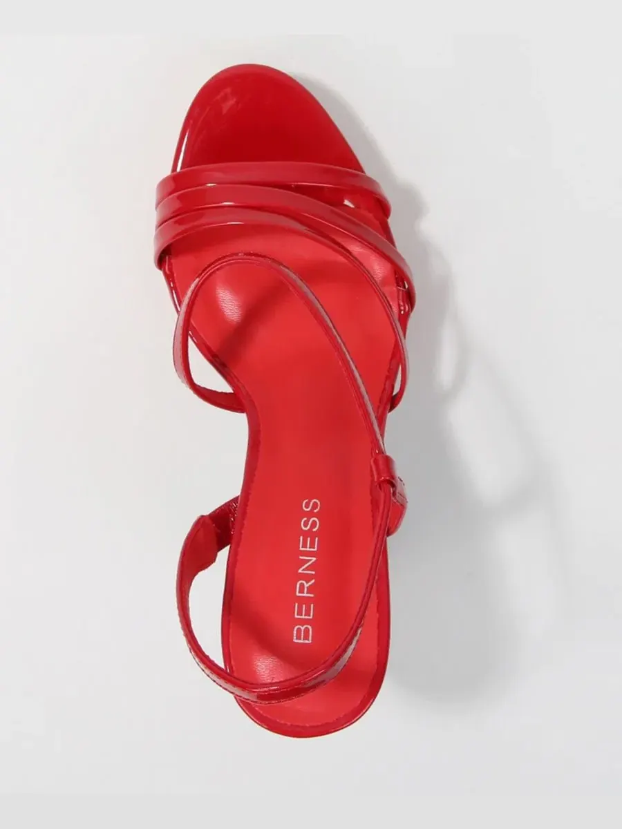 Женские босоножки с платформой Gita Patent Strappy Flare Heel BERNESS — изображение 4 из 6, красный