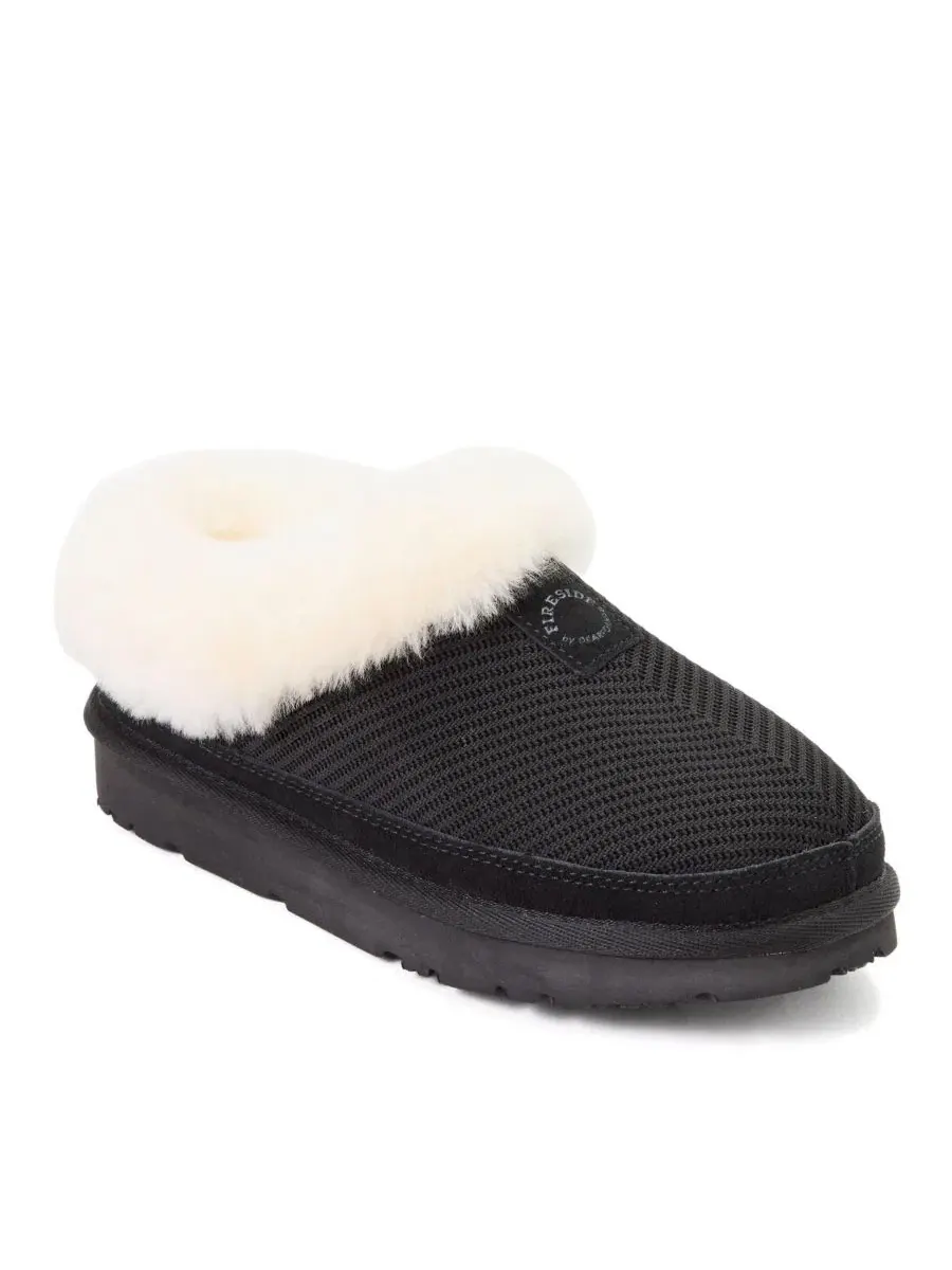 Женские тапочки-клоги с водоотталкивающим трикотажем и овчиной, модель Fireside by Adelaide Sport