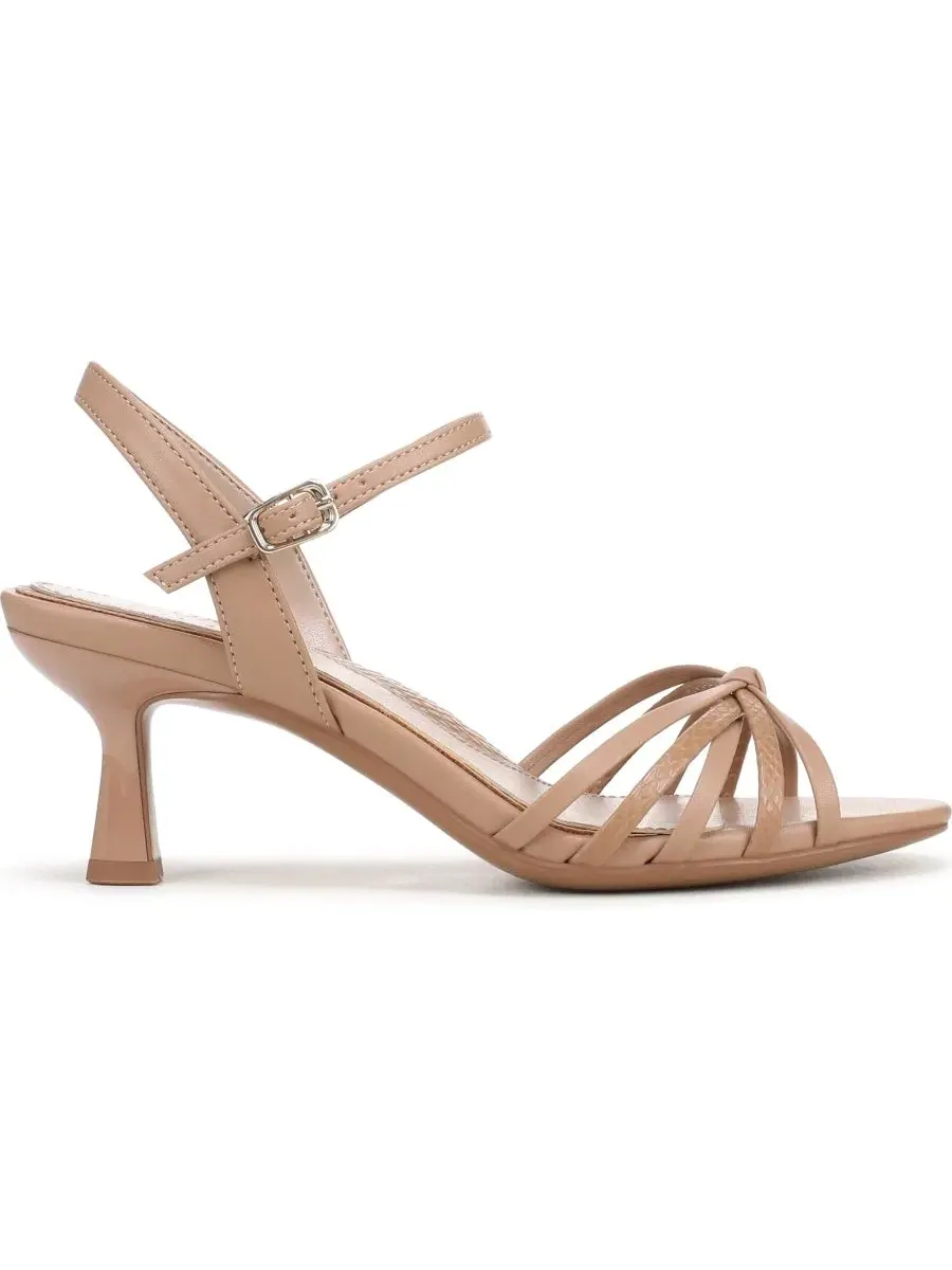 Босоножки на каблуке с открытым носком Tawny Strappy Naturalizer, Taupe Snake Faux Leather — изображение 2 из 5