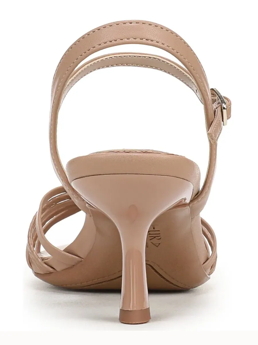 Босоножки на каблуке с открытым носком Tawny Strappy Naturalizer, Taupe Snake Faux Leather — изображение 3 из 5