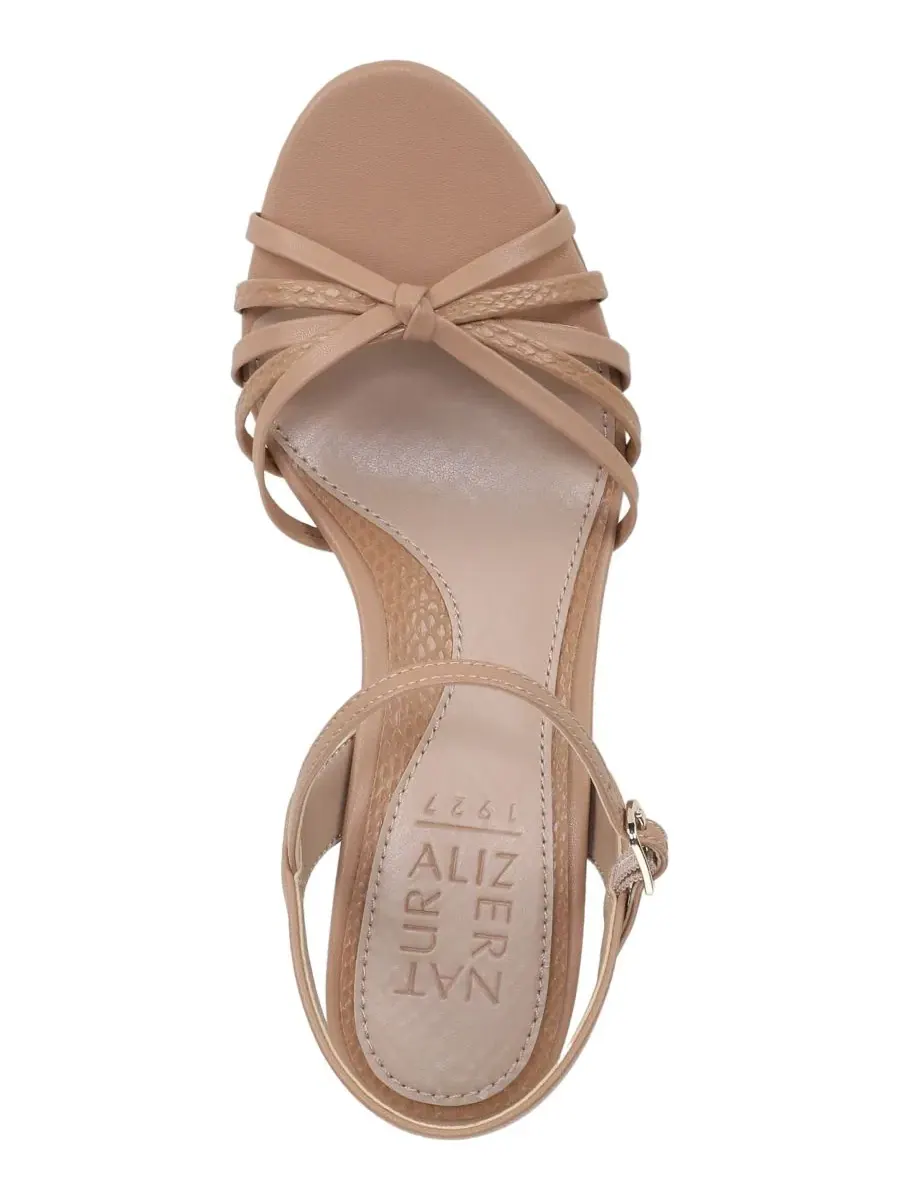 Босоножки на каблуке с открытым носком Tawny Strappy Naturalizer, Taupe Snake Faux Leather — изображение 4 из 5