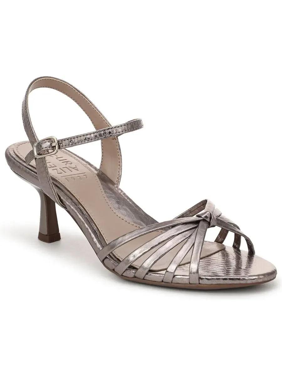 Женские босоножки на каблуке Tawny Strappy Naturalizer, Pewter Snake Faux Leather