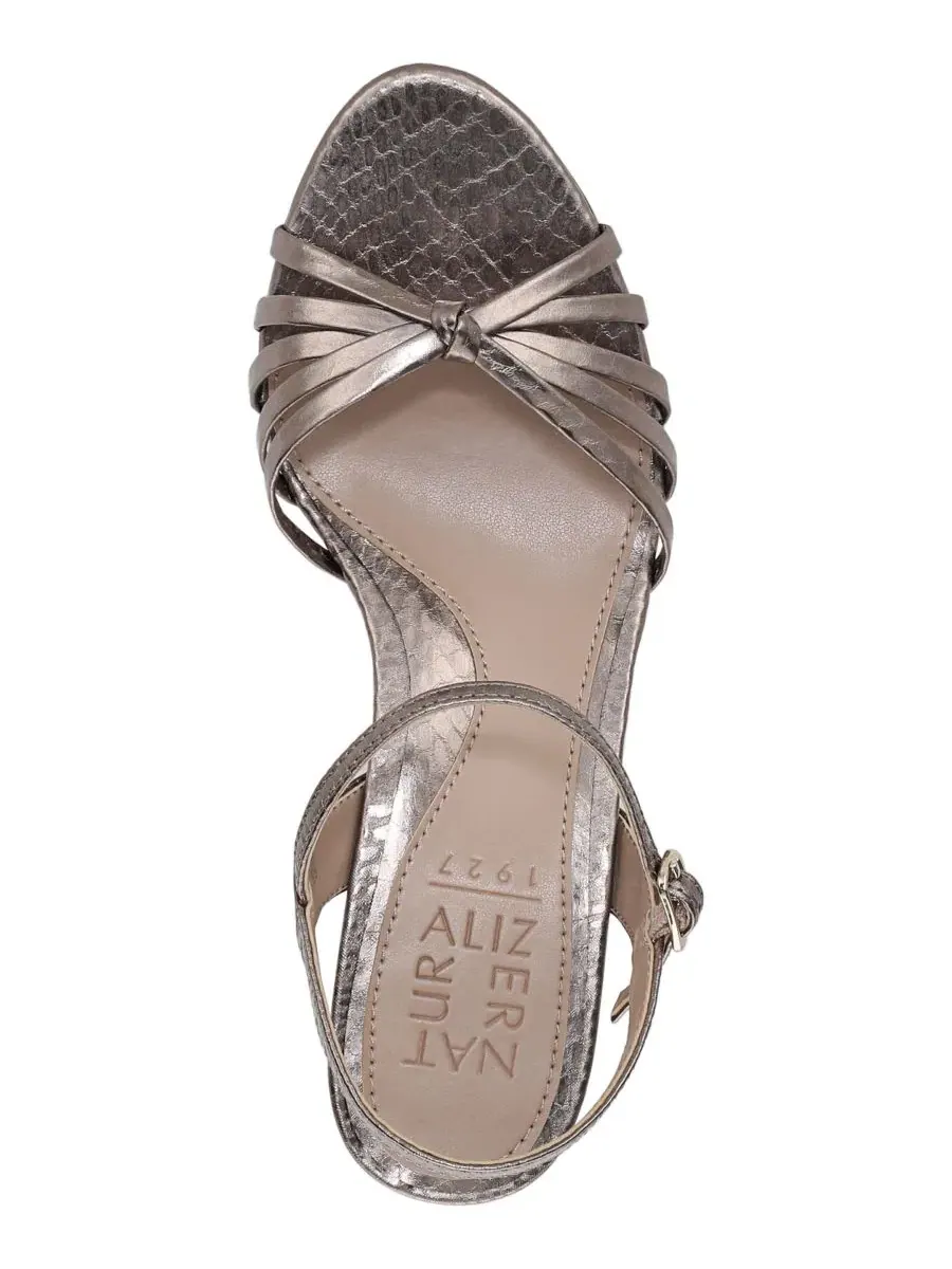Женские босоножки на каблуке Tawny Strappy Naturalizer, Pewter Snake Faux Leather — изображение 4 из 5