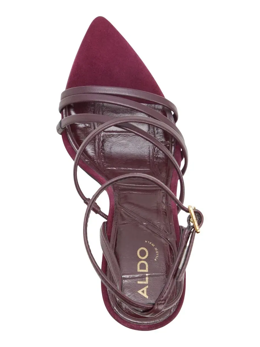 Женские босоножки-сандалии Solania Strappy Dress Sandals ALDO — изображение 4 из 5, бордовый