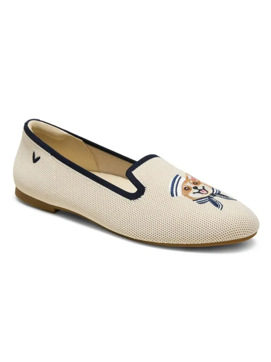 Женские лоферы-слипоны с вышивкой Audrey Round-Toe VIVAIA — изображение 2 из 5
