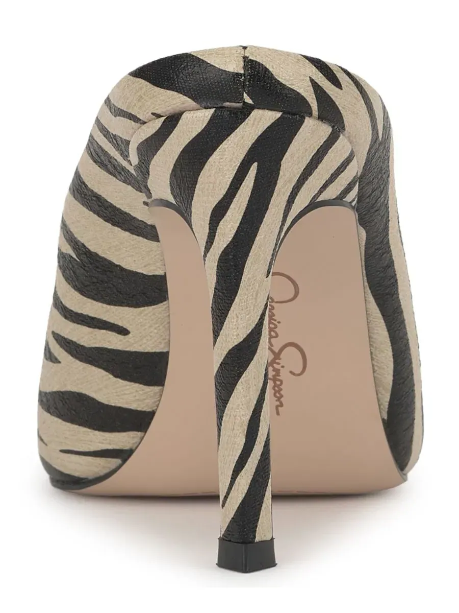 Мюли на каблуке-шпильке с острым мысом Wilix Jessica Simpson, Bone Combo Zebra — изображение 3 из 5