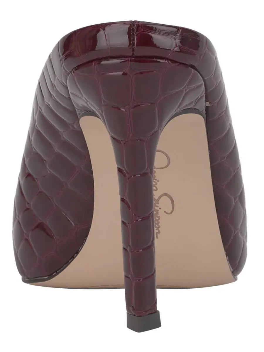 Мюли из замши Wilix Pointed Toe Mule Jessica Simpson, Cherry Mahogany Croco Patent — изображение 3 из 5