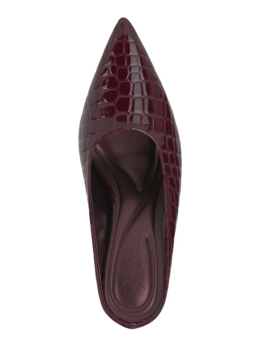 Мюли из замши Wilix Pointed Toe Mule Jessica Simpson, Cherry Mahogany Croco Patent — изображение 4 из 5