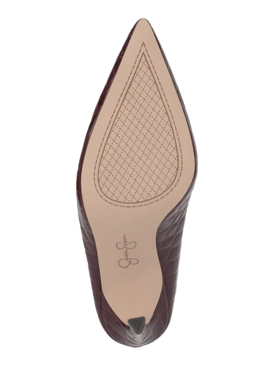 Мюли из замши Wilix Pointed Toe Mule Jessica Simpson, Cherry Mahogany Croco Patent — изображение 5 из 5