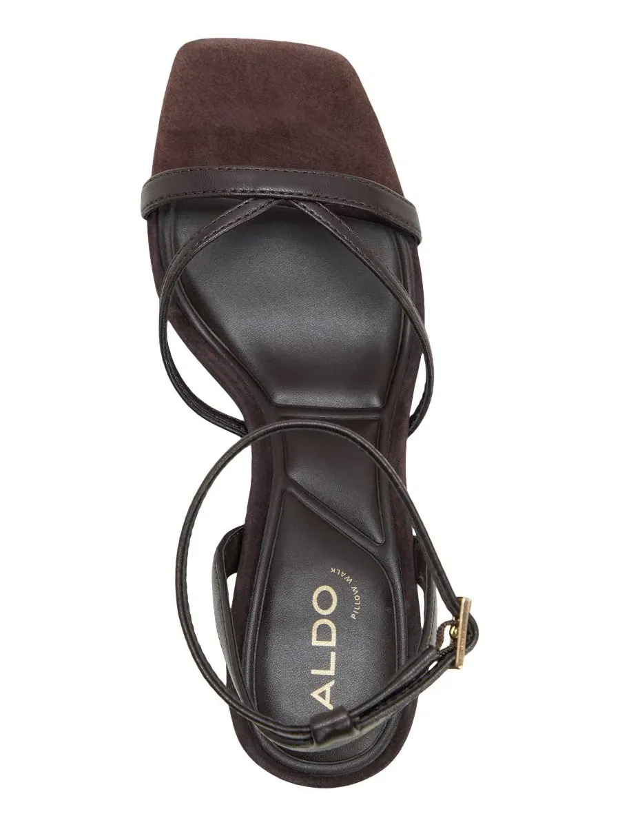 Женские босоножки на каблуке с квадратным носком Stellare ALDO — изображение 4 из 5, темный коричневый