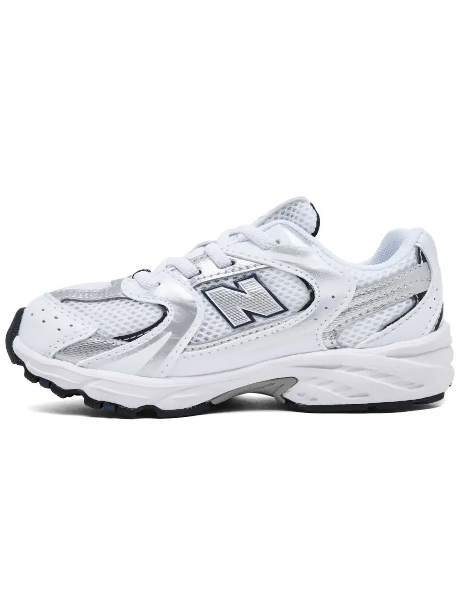 Детские кроссовки на шнуровке 530 Stretch от Finish Line New Balance — изображение 3 из 6, белый темно-синий