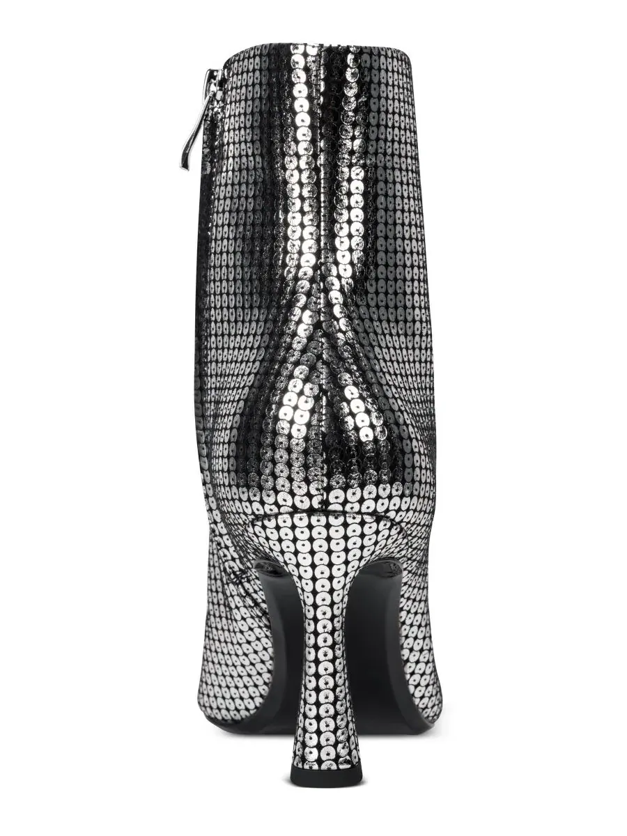Женские ботильоны на каблуке Cayden Zipper Heeled Booties DKNY — изображение 3 из 5, серебряный