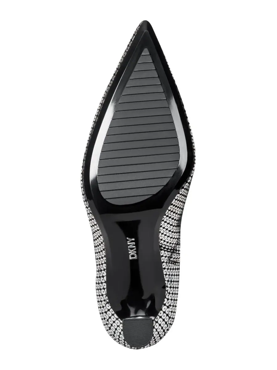 Женские ботильоны на каблуке Cayden Zipper Heeled Booties DKNY — изображение 5 из 5, серебряный