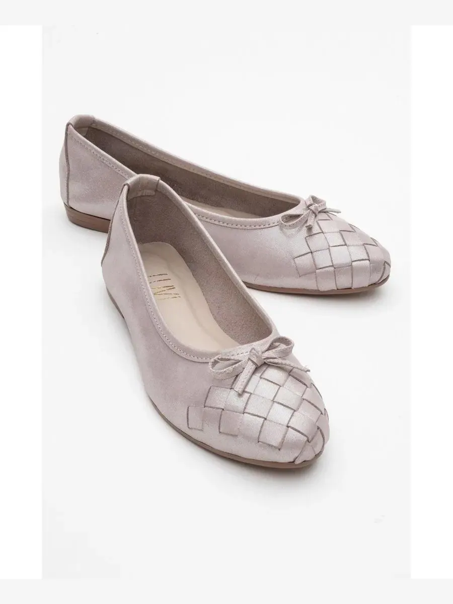 Балетки из натуральной кожи с круглым носком, Nopos Leather Cap Toe Forever & Always Shoes — изображение 2 из 6, бежевый