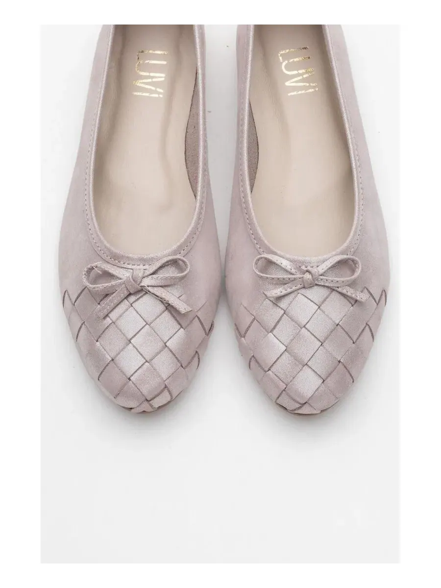 Балетки из натуральной кожи с круглым носком, Nopos Leather Cap Toe Forever & Always Shoes — изображение 3 из 6, бежевый