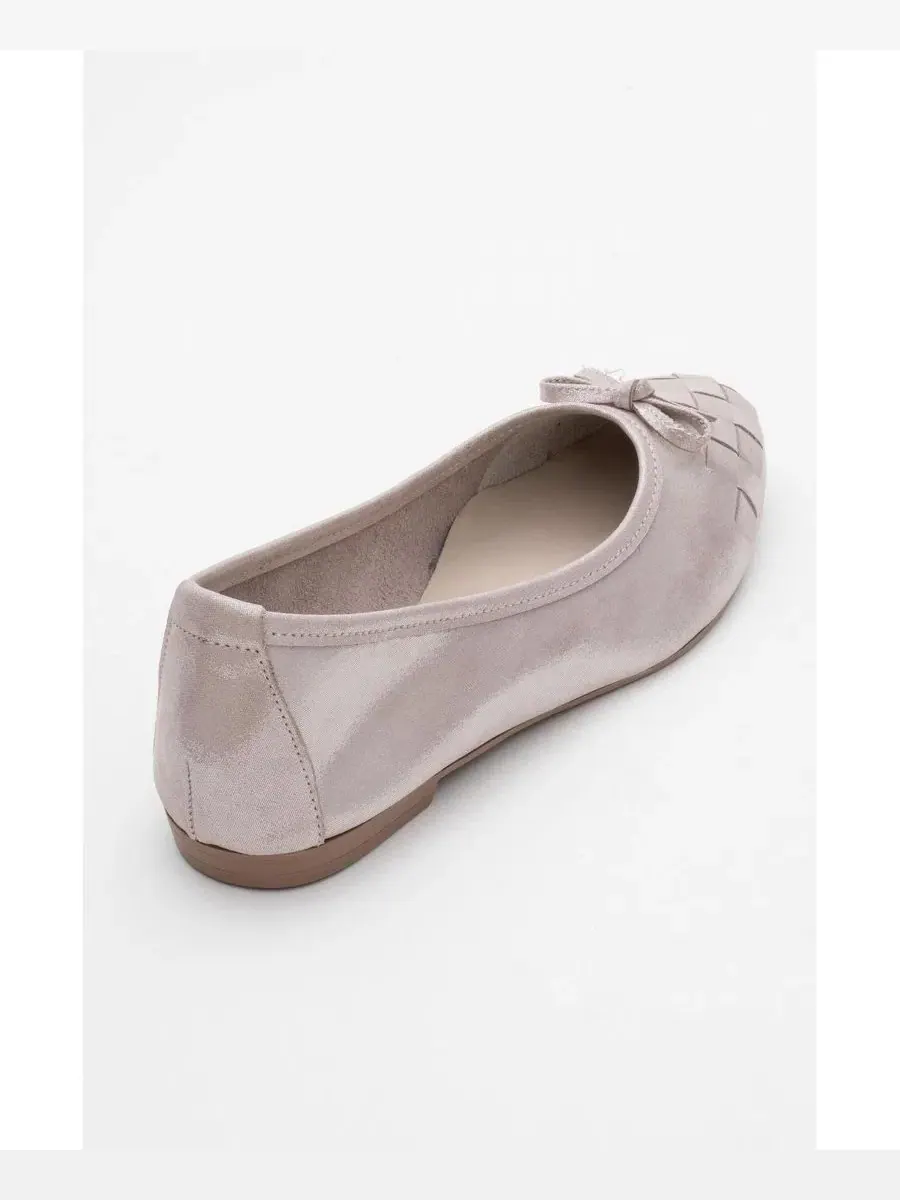 Балетки из натуральной кожи с круглым носком, Nopos Leather Cap Toe Forever & Always Shoes — изображение 5 из 6, бежевый