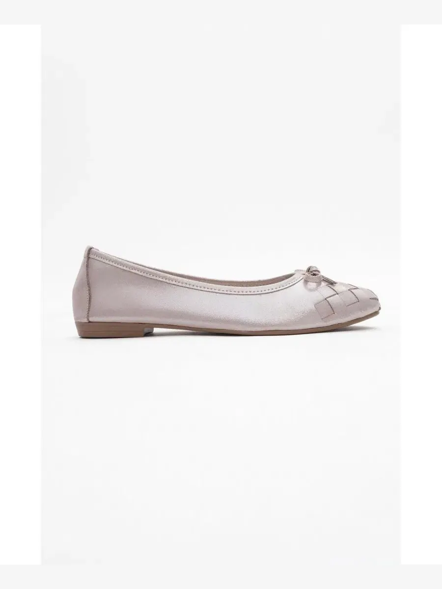 Балетки из натуральной кожи с круглым носком, Nopos Leather Cap Toe Forever & Always Shoes — изображение 6 из 6, бежевый