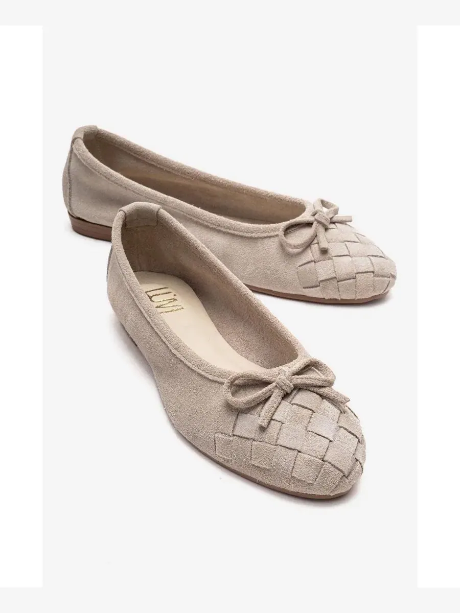 Балетки с круглым носком из натуральной кожи Nopos Forever & Always Shoes — изображение 2 из 6, бежевый