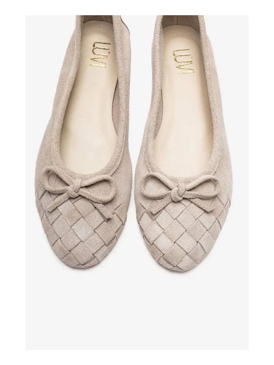 Балетки с круглым носком из натуральной кожи Nopos Forever & Always Shoes — изображение 4 из 6, бежевый