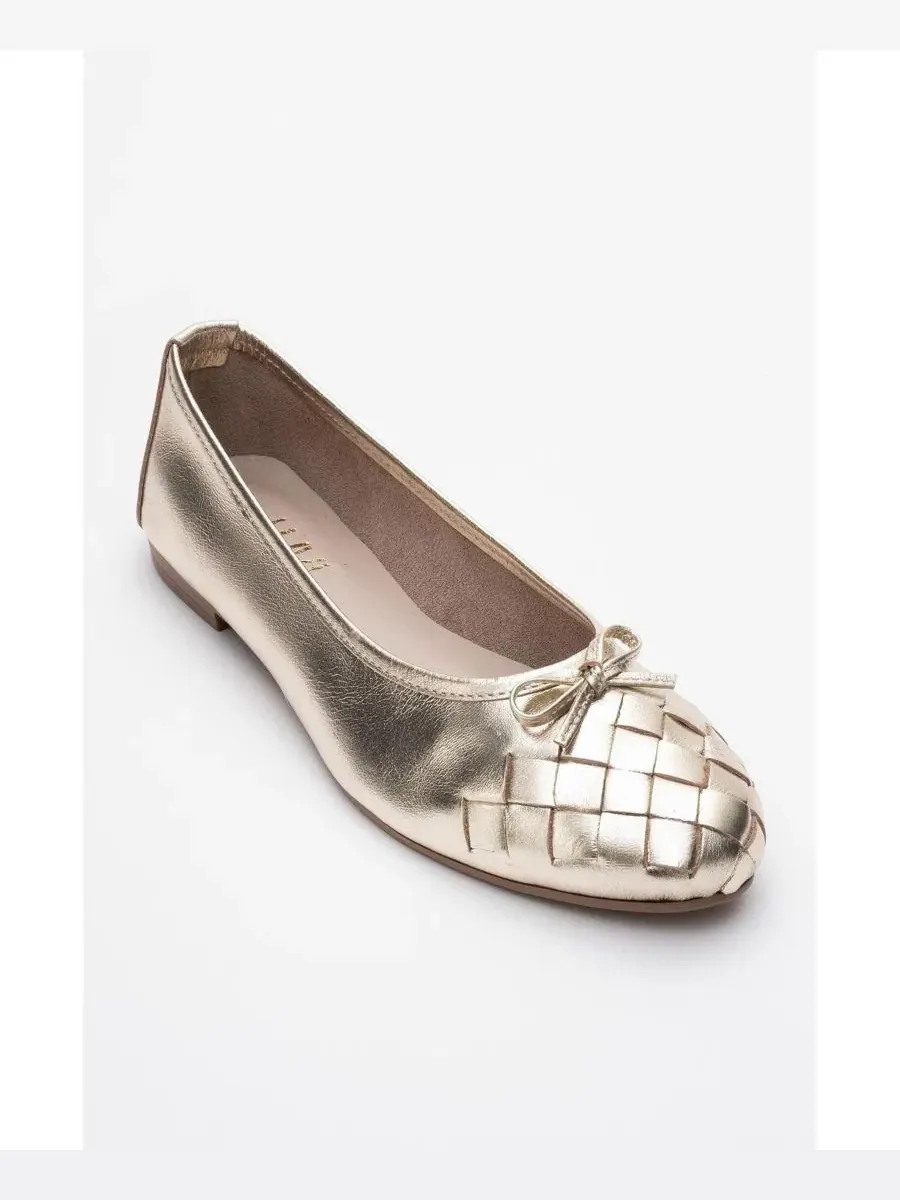 Балетки Nopos Leather Cap Toe Forever & Always Shoes — изображение 1 из 6, золото