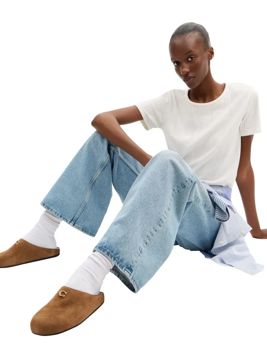 Женские мюли COACH Sculpted C Soft с закругленным носком, Coconut Suede — изображение 6 из 6