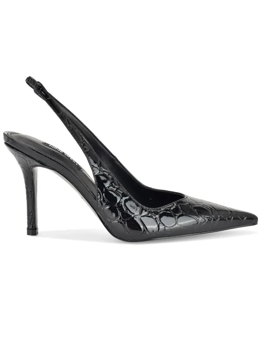 Туфли-лодочки с открытой пяткой, с острым носком, на каблуке-шпильке Nine West — изображение 2 из 5, черный