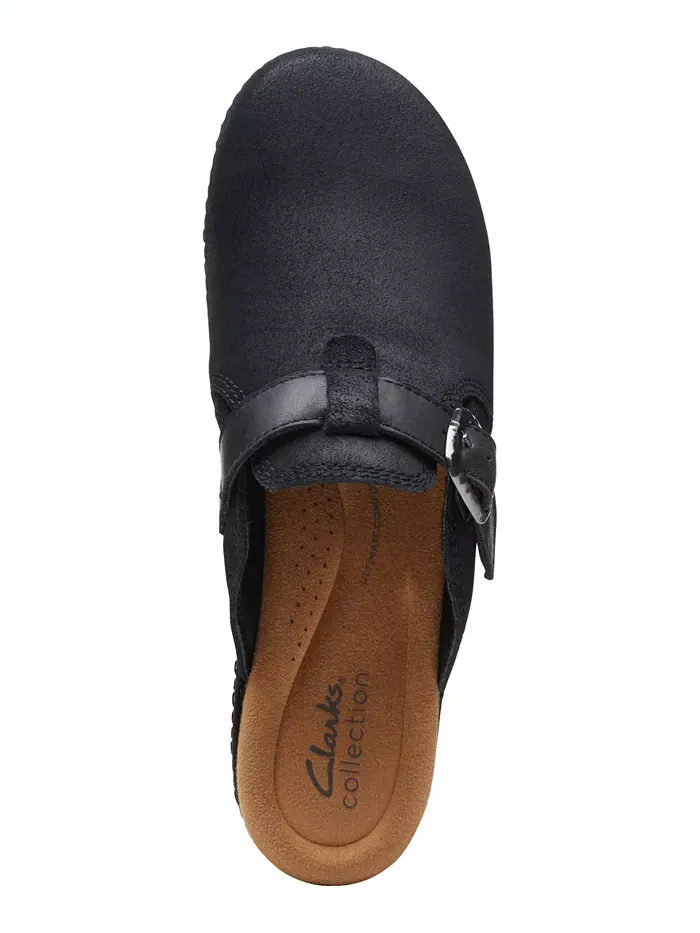 Клоги женские Clarks Paizlee Nora на платформе с пряжкой, без задника — изображение 4 из 5, черный