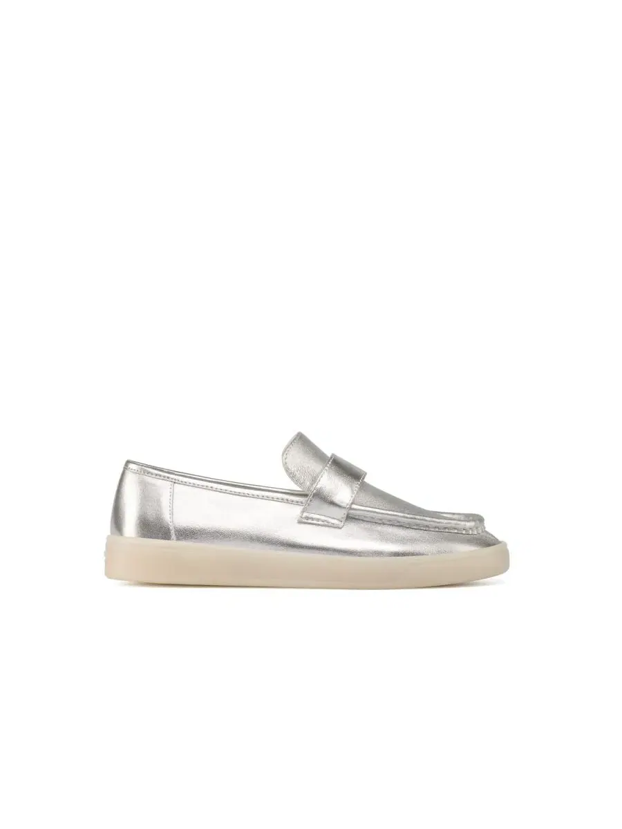 Женские лоферы из замши Heath Leather JSlides — изображение 3 из 3, серебряный