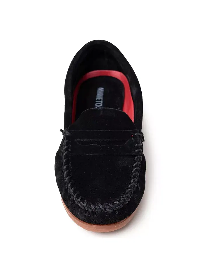 Женские лоферы Mellony Penny из замши Minnetonka — изображение 3 из 6, черный
