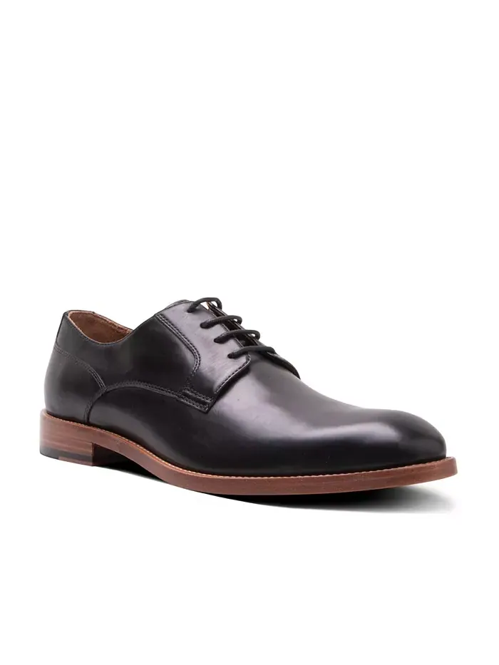 Мужские кожаные туфли Derby Hastings Dress с гладким носком и шнуровкой Gordon Rush — черный