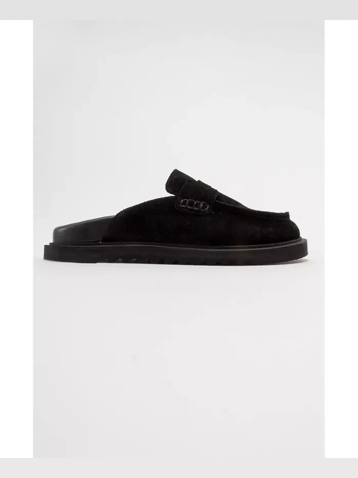 Женские кожаные клоги Laven из замши Forever & Always Shoes — изображение 2 из 3, черный