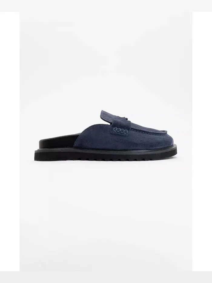 Женские кожаные клоги Laven из замши Forever & Always Shoes — изображение 2 из 3, темно-синий